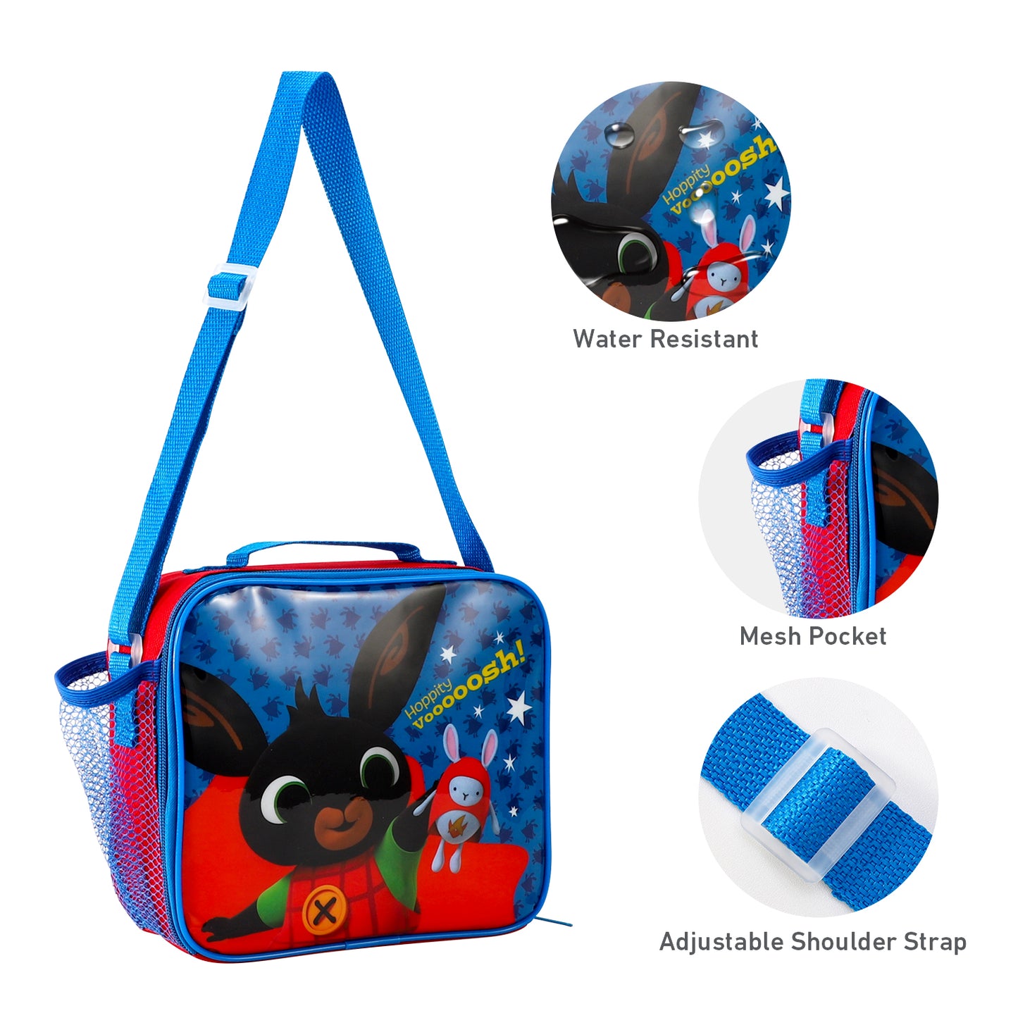 Bing Rectangular Insulated Lunch Box Bag for Boys and Girls, Perfect Size for Packing Hot or Cold Snacks for School and Travel, BPA Free