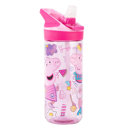 Peppa Pig 620ml Water Bottle for Kids, School Drinks Bottle Made of Durable Tritan, Bpa Free, Peppa Pig Haze