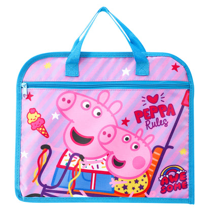 Peppa Pig Kids Childrens Zipped School Book Bag Primary Reading Bag Boys Girls