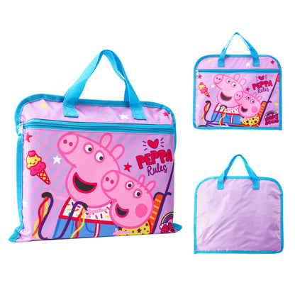 Peppa Pig Kids Childrens Zipped School Book Bag Primary Reading Bag Boys Girls