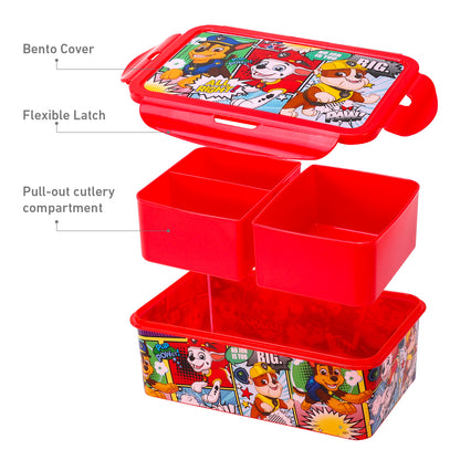 Paw Patrol Kids Rectangular Lunch Bento Food Box Container with Removable Compartments 1200ml Leak Proof, BPA Free