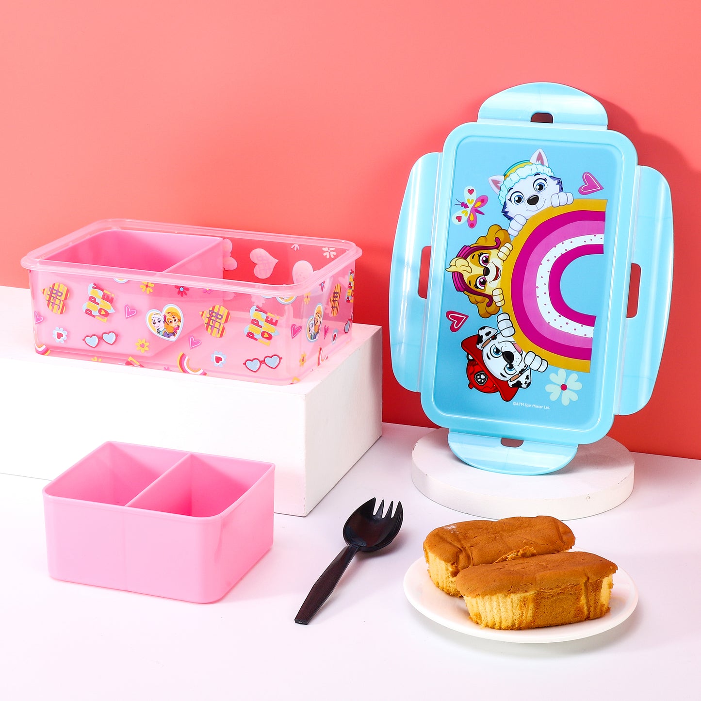 Paw Patrol Kids Rectangular Lunch Bento Food Box Container with Removable Compartments 1200ml Leak Proof, BPA Free