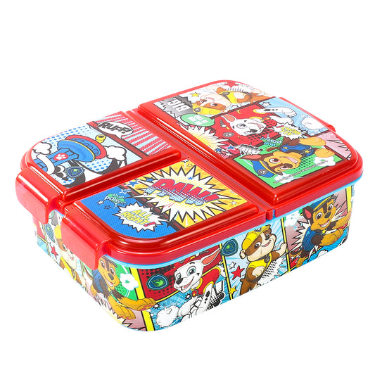 Paw Patrol Kids Childrens Multi Compartment Rectangular School Travel Lunch Food Box Sandwich Bento Container, BPA Free