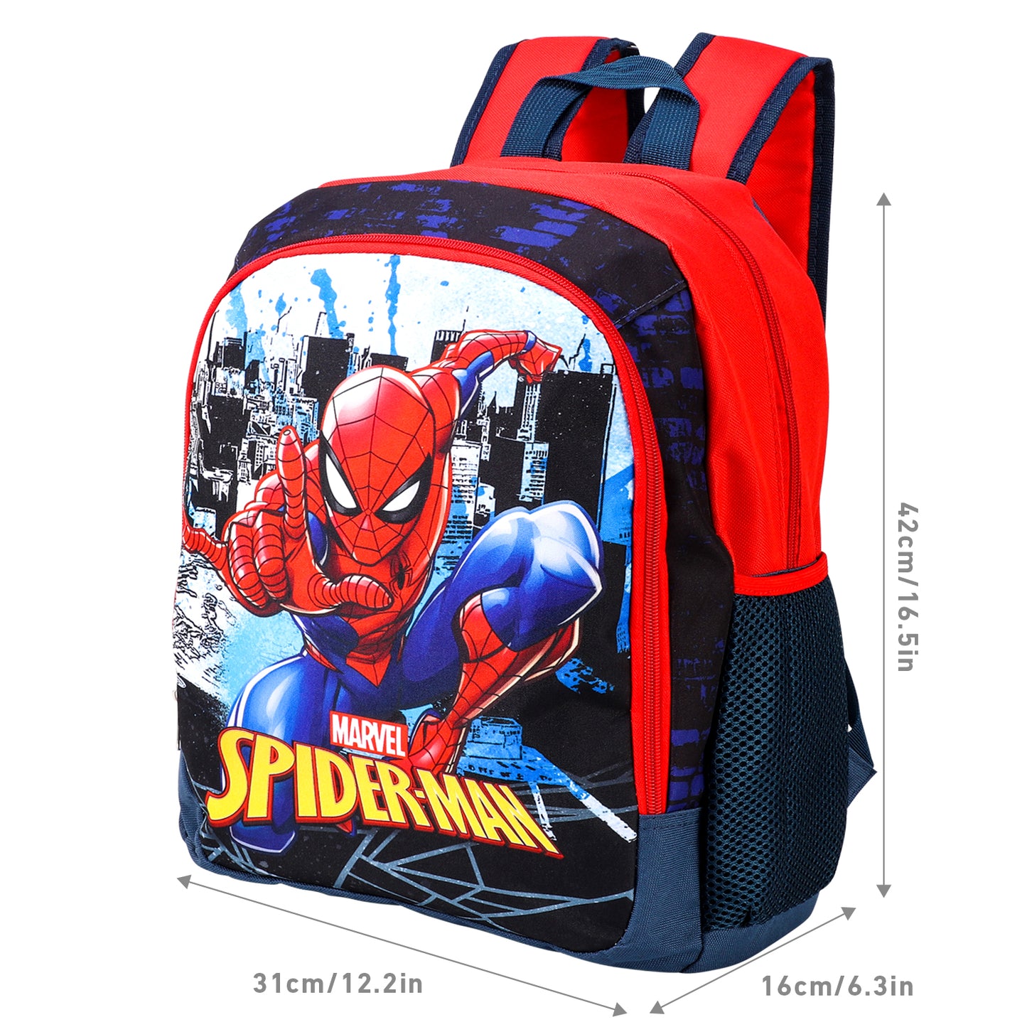 Unisex Kid's Spiderman Backpack Primary School Adaptable to Cart, Ergonomic Back and Adjustable Handles Material, Multicoloured, Normalh pocket Boys Girls