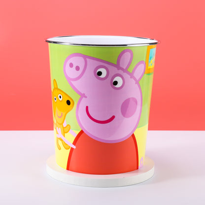 Peppa Pig Kids Childrens Waste Bucket Paper Bin Basket for Bedroom Study Desk Dustbin