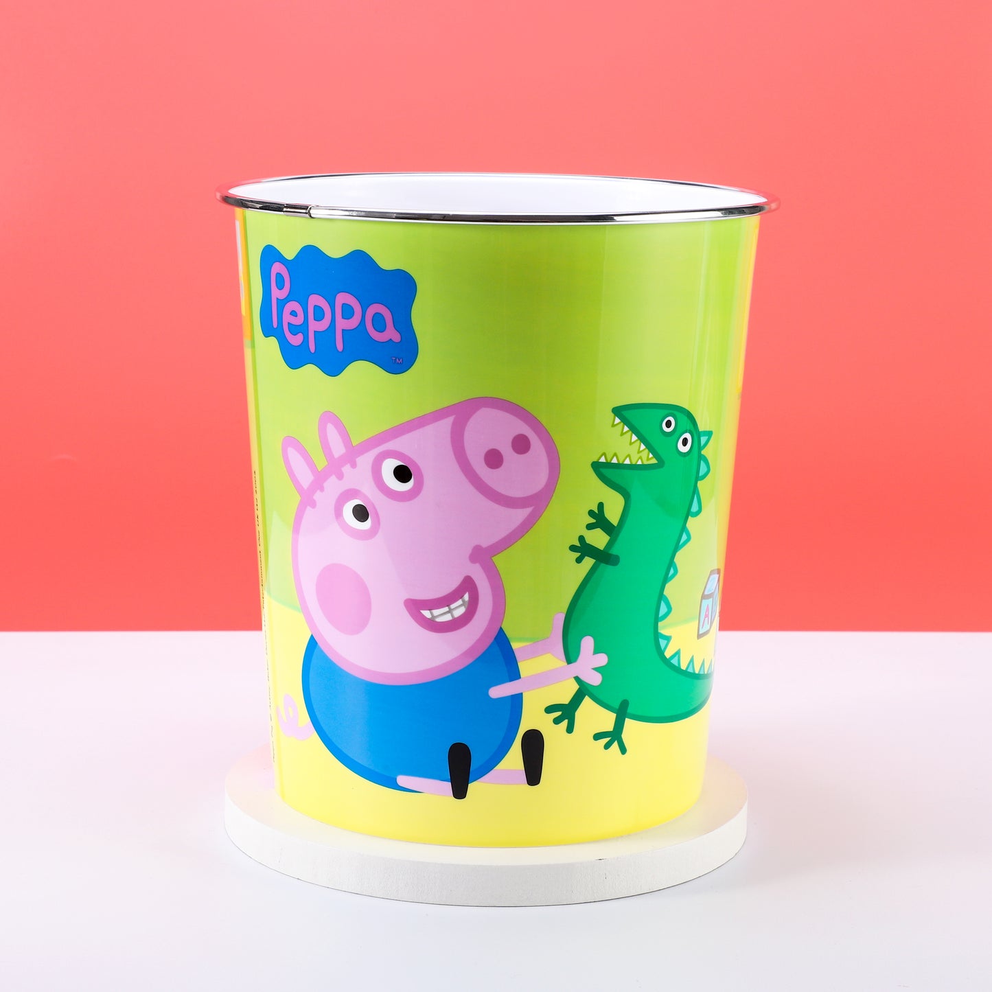 Peppa Pig Kids Childrens Waste Bucket Paper Bin Basket for Bedroom Study Desk Dustbin