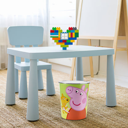 Peppa Pig Kids Childrens Waste Bucket Paper Bin Basket for Bedroom Study Desk Dustbin