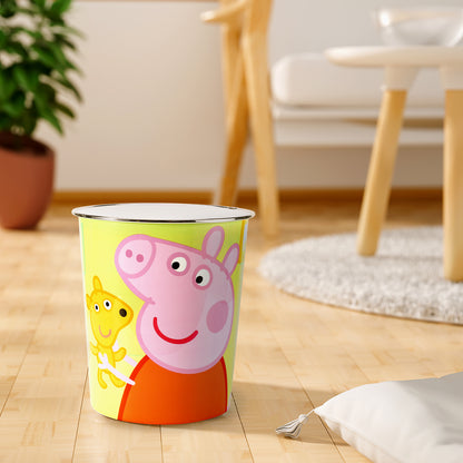 Peppa Pig Kids Childrens Waste Bucket Paper Bin Basket for Bedroom Study Desk Dustbin