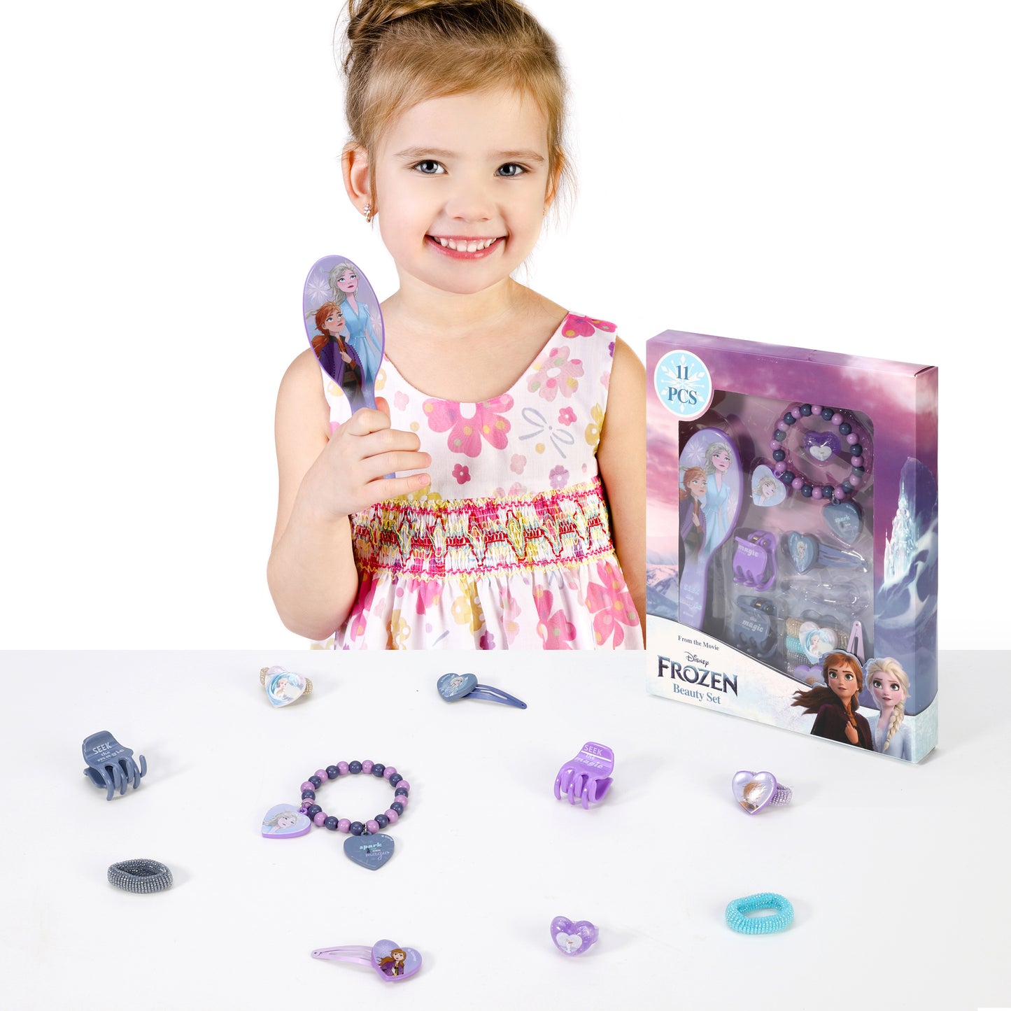 Frozen 11pcs Girls Kids Hair Accessories Clips Comb Bands and Beauty Set