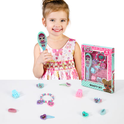 LOL 11pcs Girls Kids Hair Accessories Clips Comb Bands and Beauty Set