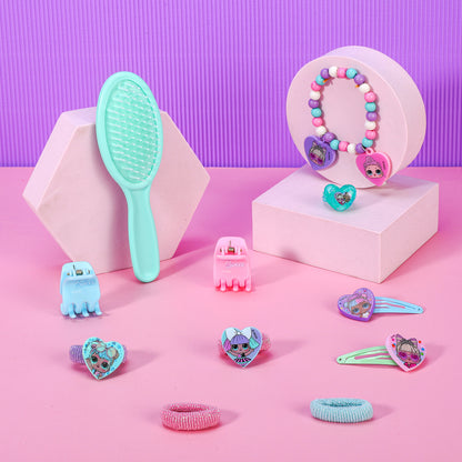 LOL 11pcs Girls Kids Hair Accessories Clips Comb Bands and Beauty Set