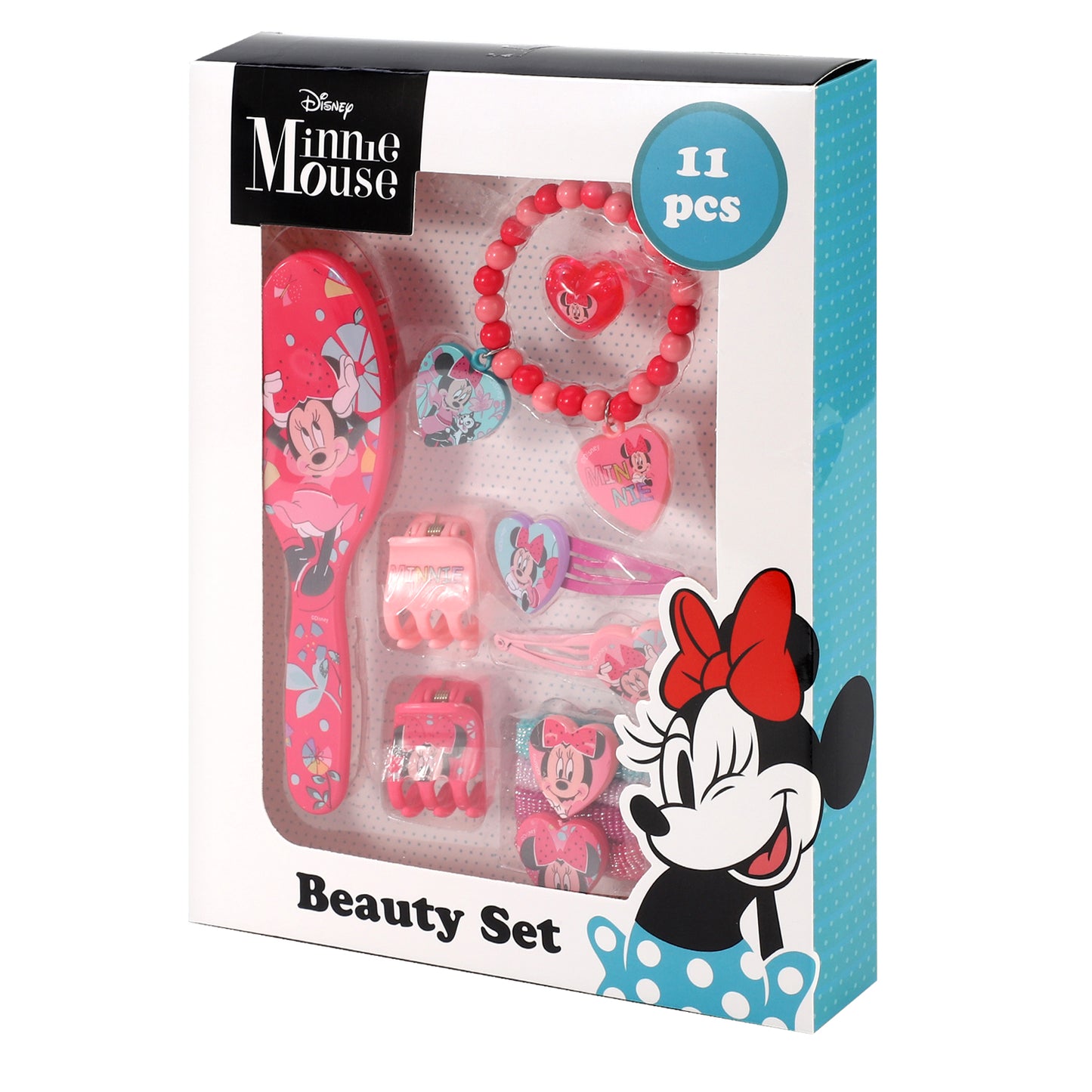 Minnie Mouse 11pcs Girls Kids Hair Accessories Clips Comb Bands and Beauty Set