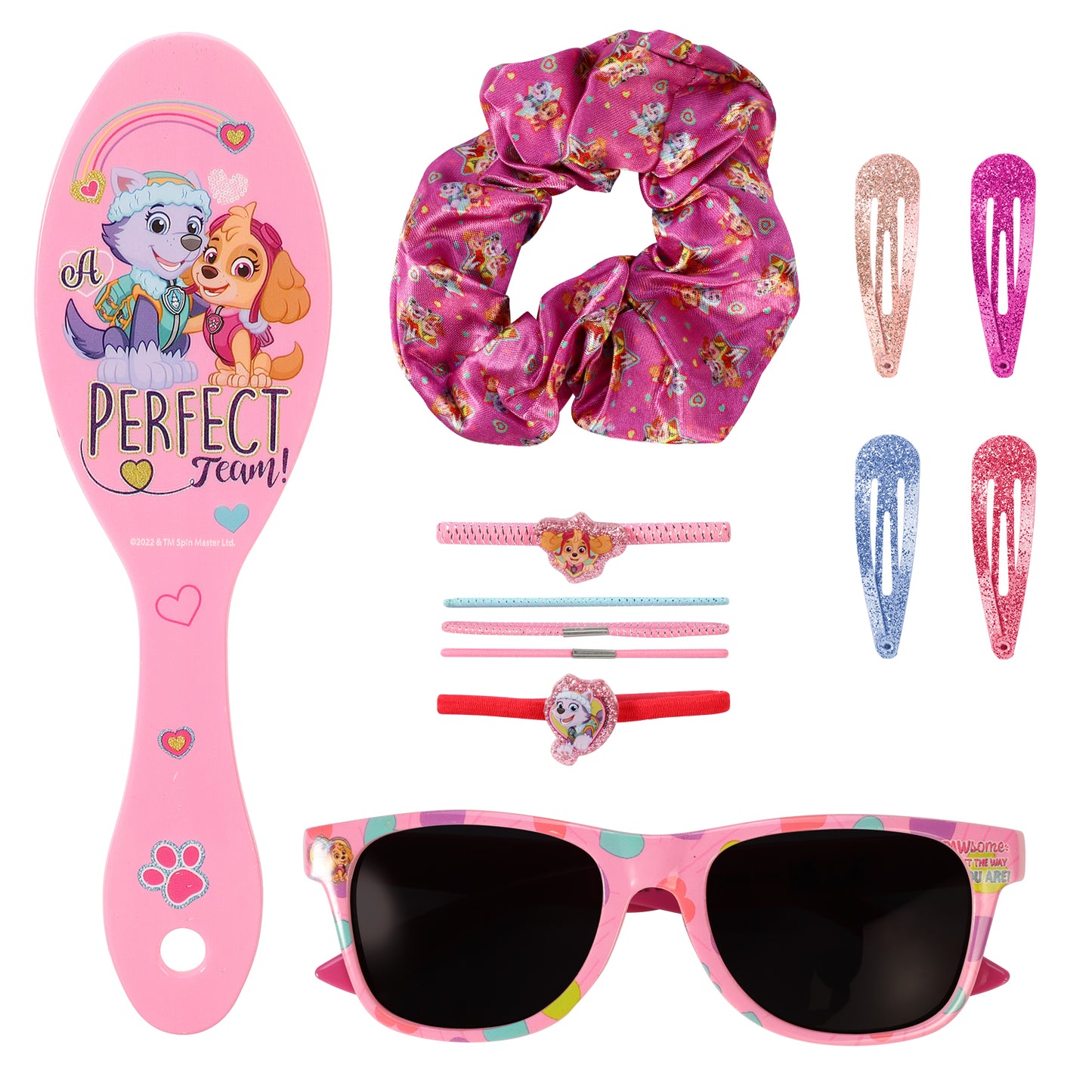 Paw Patrol 12pc Girls Kids Sunglasses Hair Accessories Comb Clips Bands Beauty Set with Carry Case