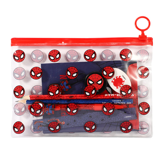 Spiderman 9pcs Transparent Filled Pencil Case Stationery Set Waterproof Boys Girls Kids Children School Travel Exam