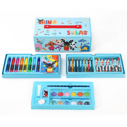Bing 52pc Kids Colouring Art Stationery Set with Watercolour Felt Tip Pens Crayons and Pencils Travel Set for Children