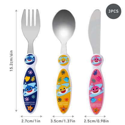 Baby Shark Children's Kids 3pcs Cutlery Set - Knife/Fork/Spoon