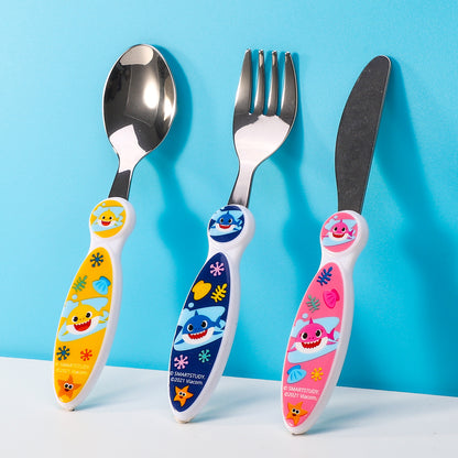 Baby Shark Children's Kids 3pcs Cutlery Set - Knife/Fork/Spoon