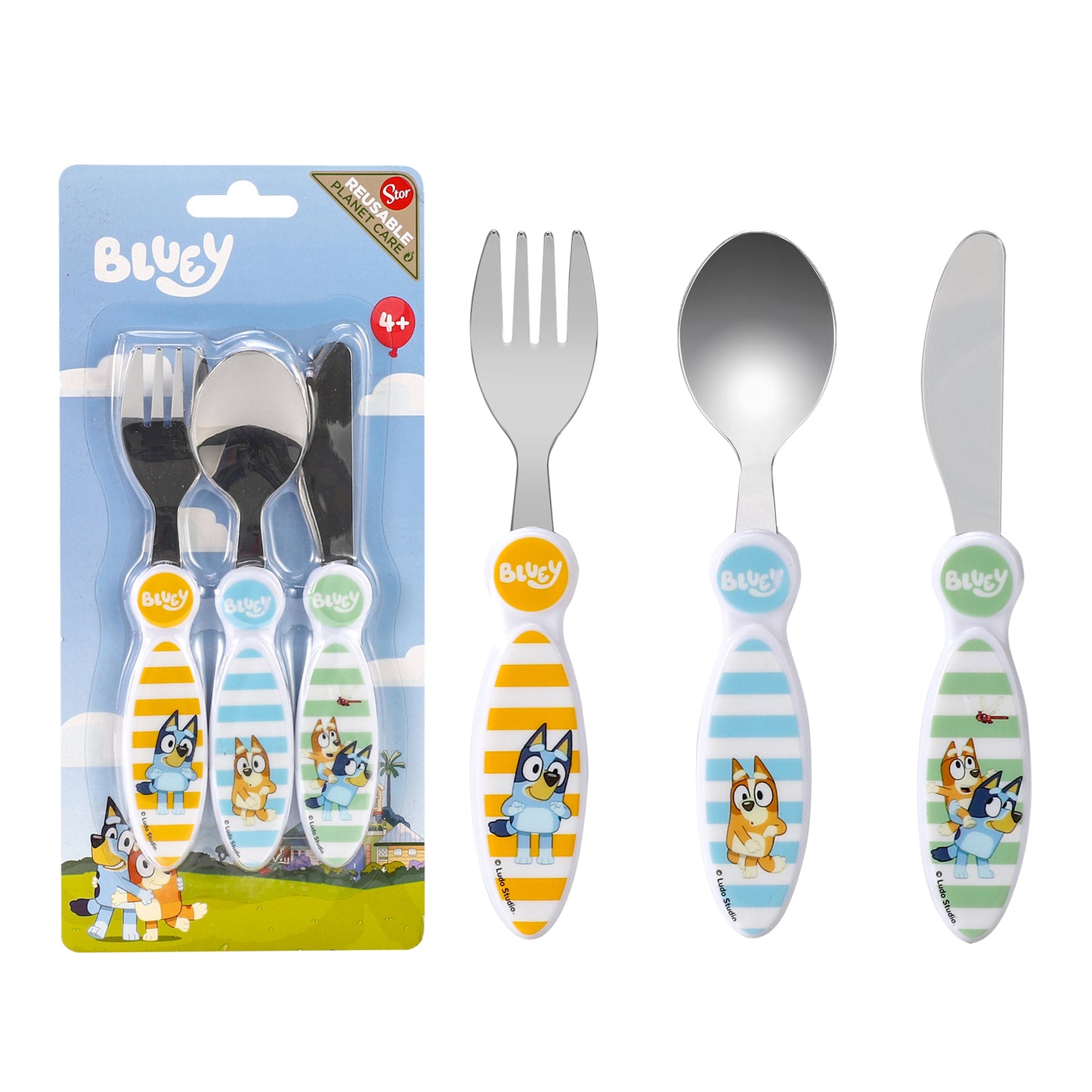 Bluey Children's Kids 3pcs Cutlery Set - Knife/Fork/Spoon