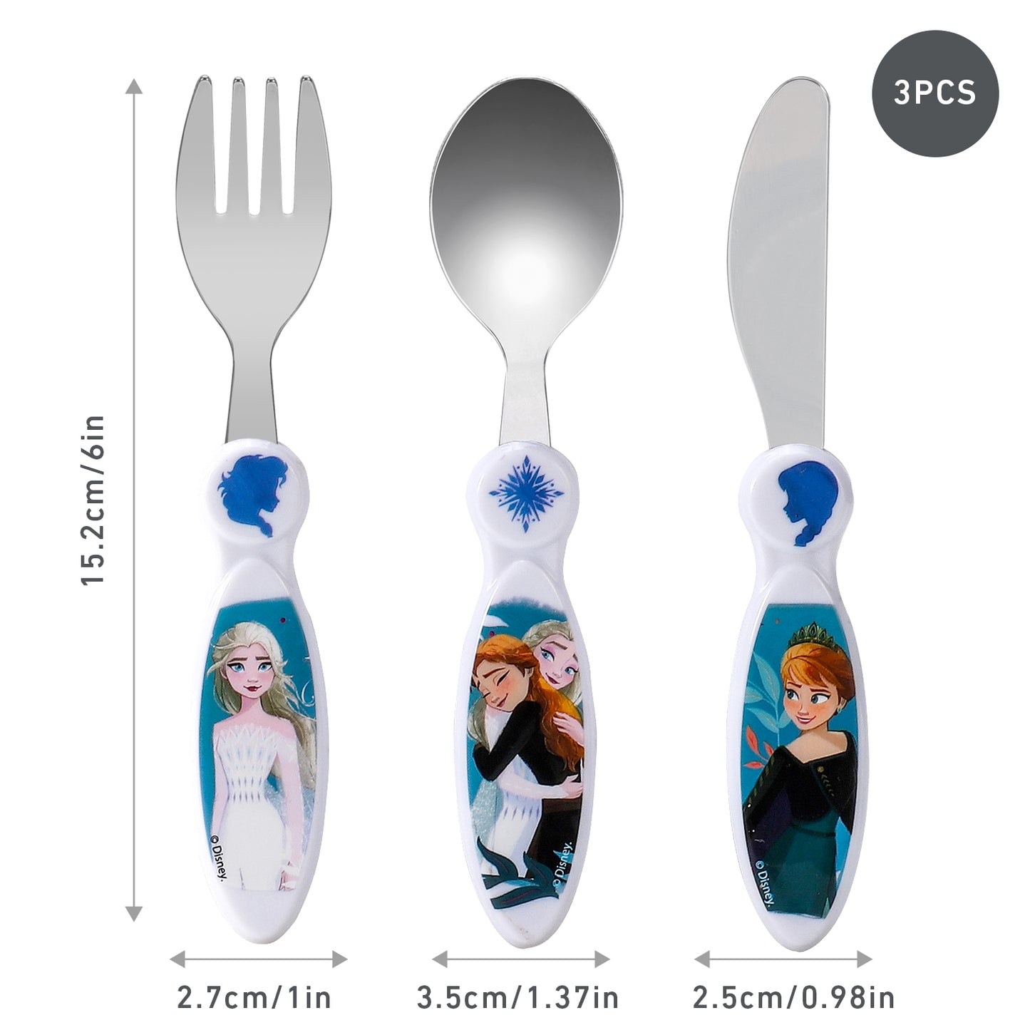 Frozen 2 Children's Kids 3pcs Cutlery Set - Knife/Fork/Spoon