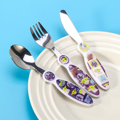 Star Wars Baby Yoda The Mandalorian Children's Kids 3pcs Cutlery Set - Knife/Fork/Spoon