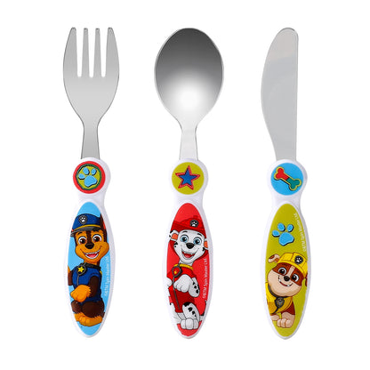 Paw Patrol Boy Children's Kids 3pcs Cutlery Set - Knife/Fork/Spoon