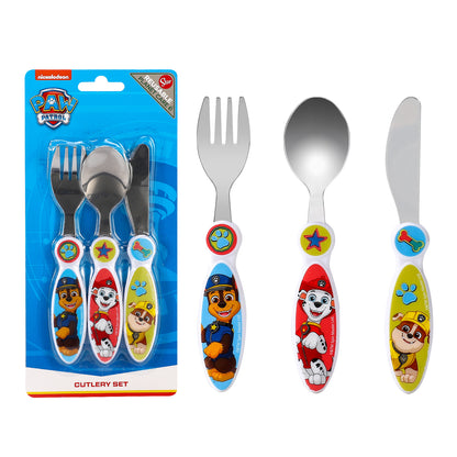 Paw Patrol Boy Children's Kids 3pcs Cutlery Set - Knife/Fork/Spoon