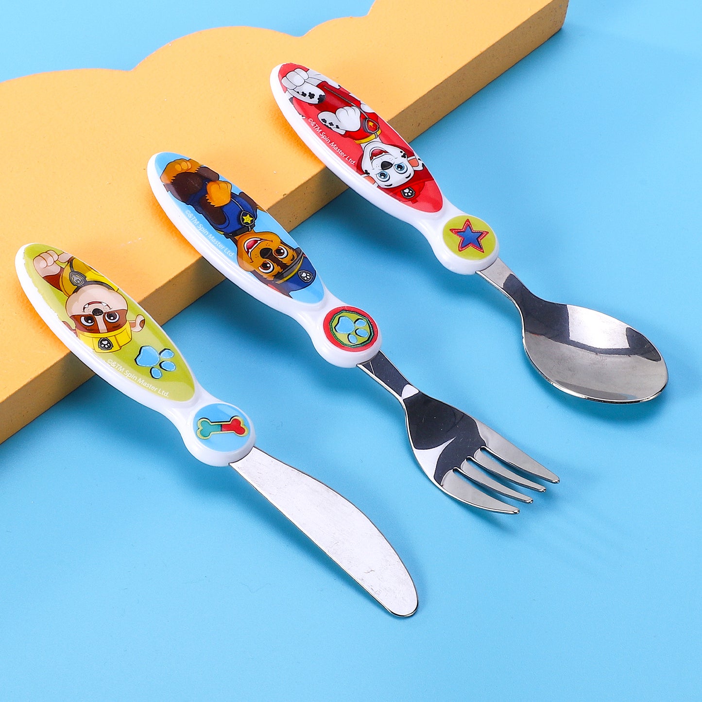 Paw Patrol Boy Children's Kids 3pcs Cutlery Set - Knife/Fork/Spoon