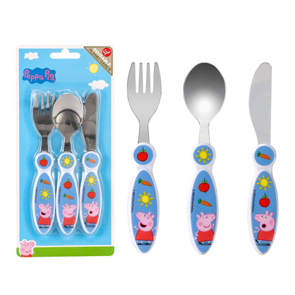 Peppa Pig Children's Kids 3pcs Cutlery Set - Knife/Fork/Spoon