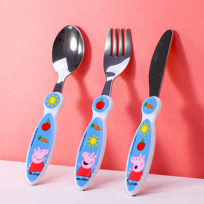 Peppa Pig Children's Kids 3pcs Cutlery Set - Knife/Fork/Spoon