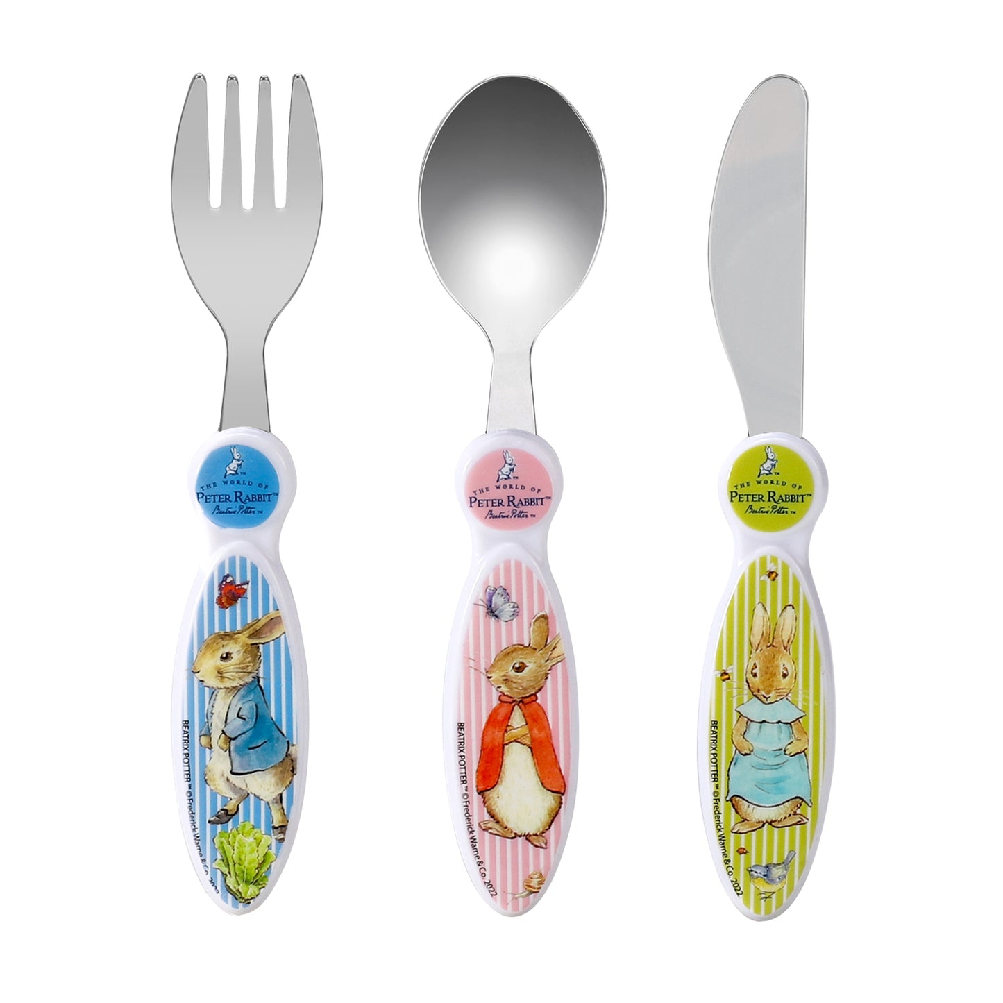 Peter Rabbit Children's Kids 3pcs Cutlery Set - Knife/Fork/Spoon