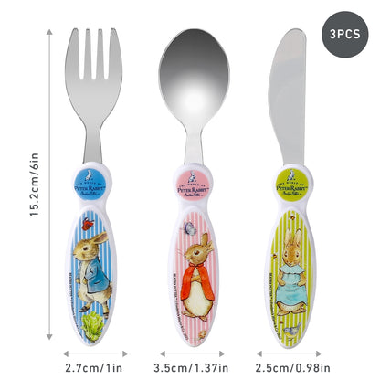 Peter Rabbit Children's Kids 3pcs Cutlery Set - Knife/Fork/Spoon