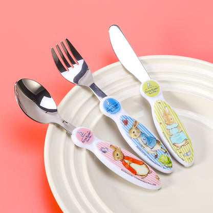 Peter Rabbit Children's Kids 3pcs Cutlery Set - Knife/Fork/Spoon