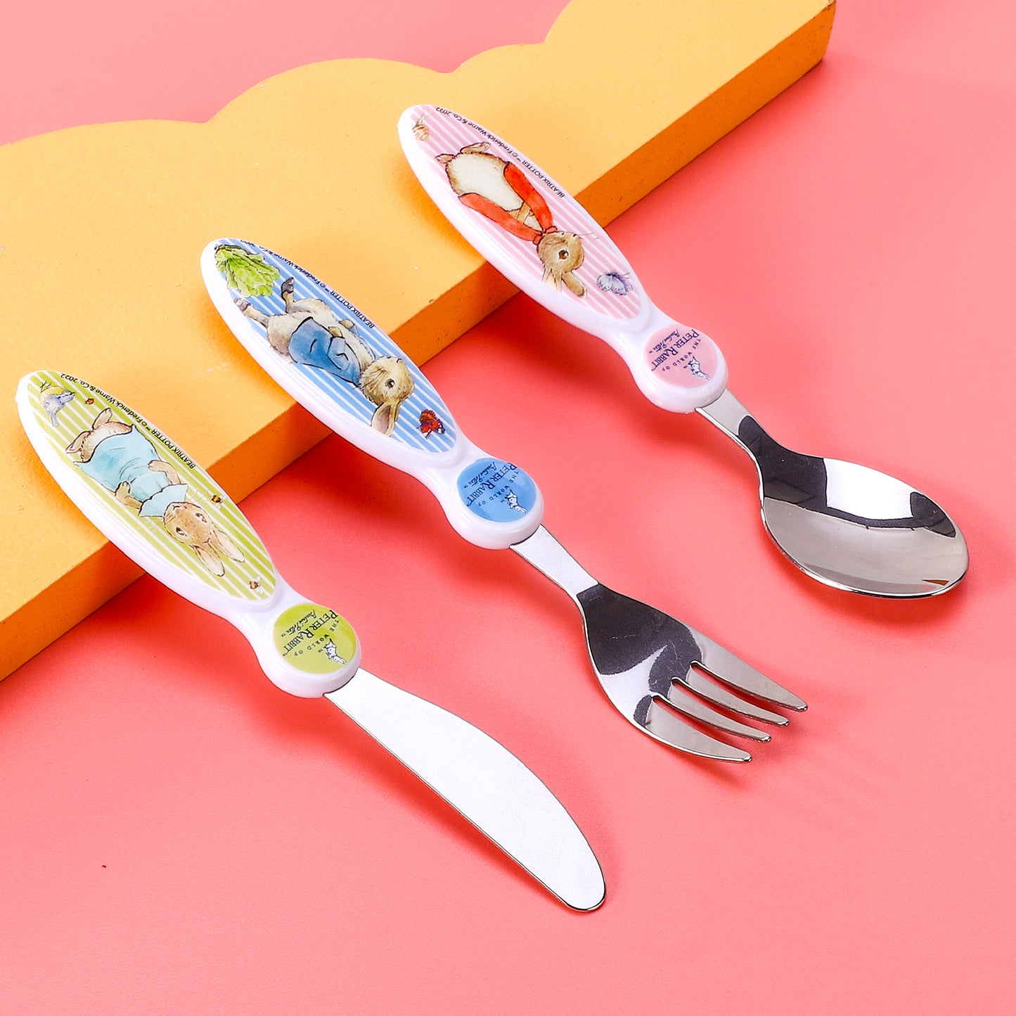 Peter Rabbit Children's Kids 3pcs Cutlery Set - Knife/Fork/Spoon