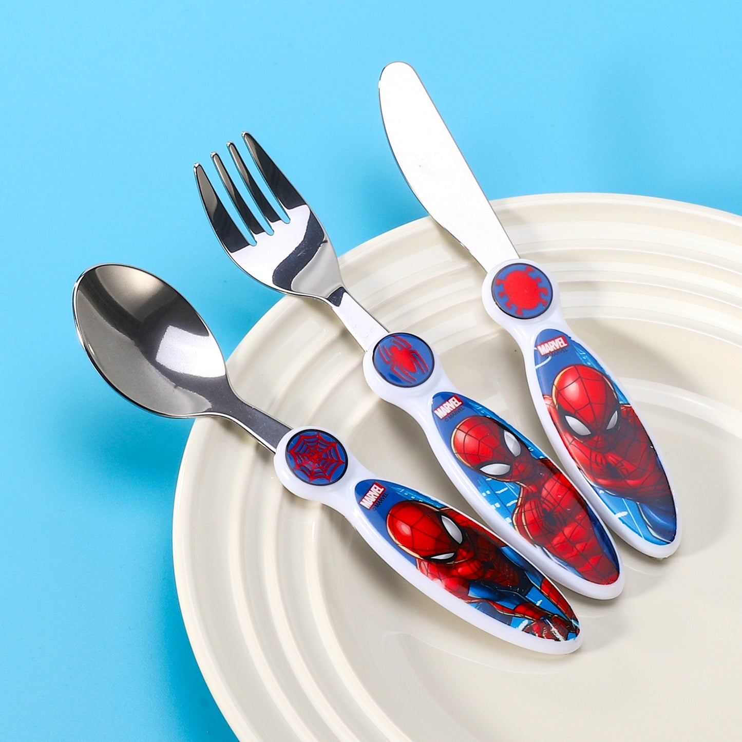 Spiderman Children's Kids 3pcs Cutlery Set - Knife/Fork/Spoon