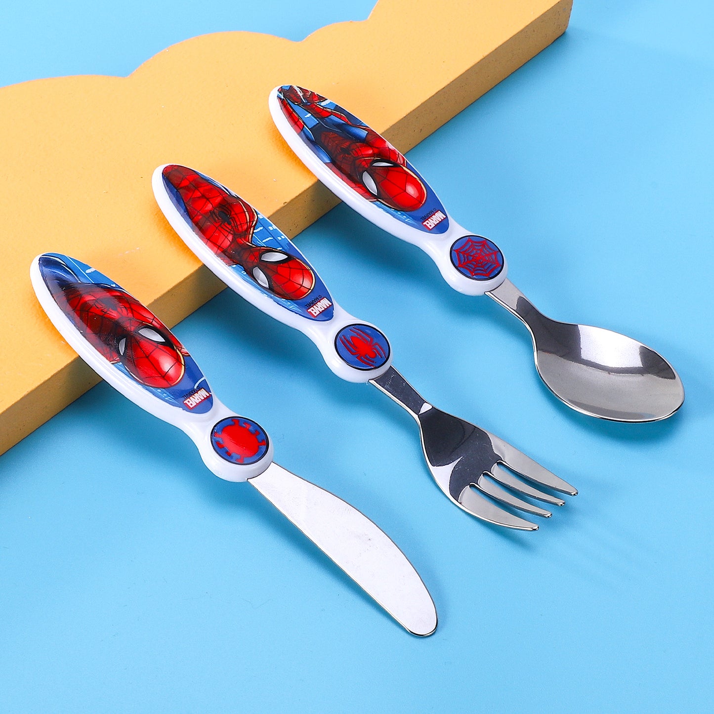 Spiderman Children's Kids 3pcs Cutlery Set - Knife/Fork/Spoon