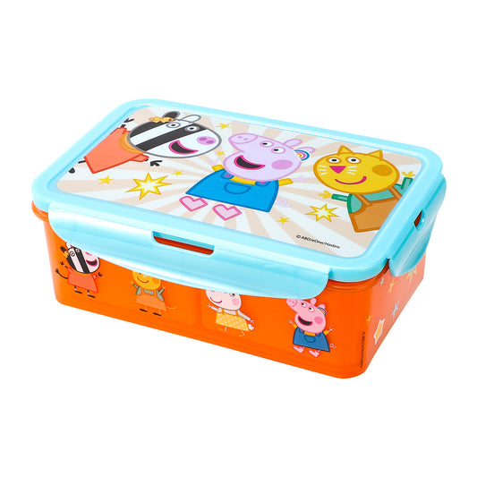 Peppa Pig Kids Rectangular Lunch Bento Food Box Container with Removable Compartments 1200ml Leak Proof, BPA Free