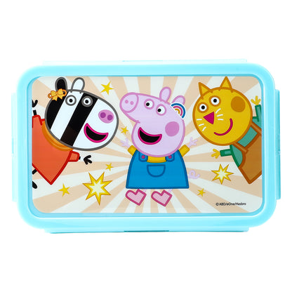 Peppa Pig Kids Rectangular Lunch Bento Food Box Container with Removable Compartments 1200ml Leak Proof, BPA Free