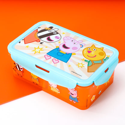 Peppa Pig Kids Rectangular Lunch Bento Food Box Container with Removable Compartments 1200ml Leak Proof, BPA Free