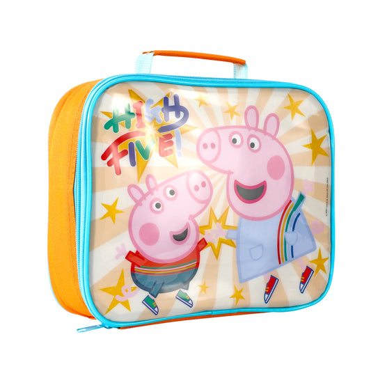 Peppa Pig Rectangular Insulated Lunch Box Bag for Boys and Girls, Perfect Size for Packing Hot or Cold Snacks for School and Travel, BPA Free