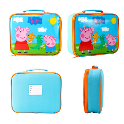 Peppa Pig Rectangular Insulated Lunch Box Bag for Boys and Girls, Perfect Size for Packing Hot or Cold Snacks for School and Travel, BPA Free