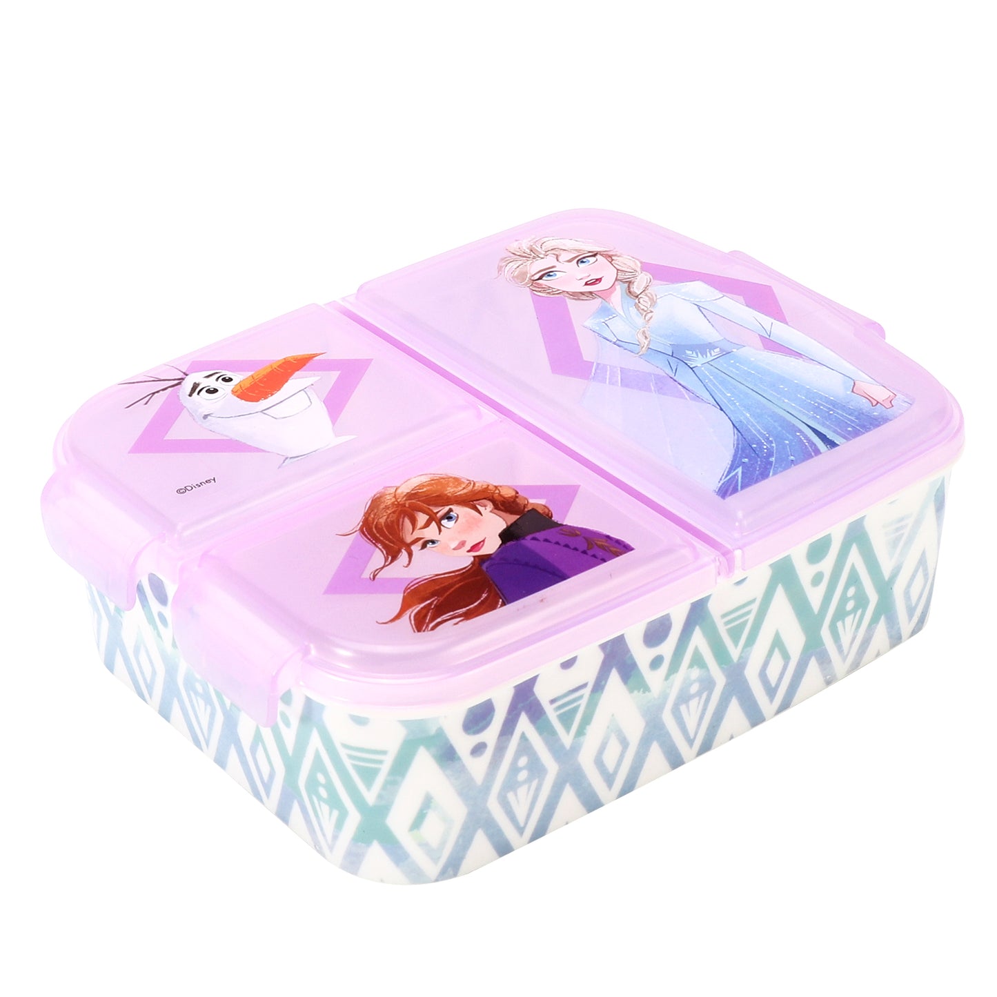 Frozen Kids Childrens Multi Compartment Rectangular School Travel Lunch Food Box Sandwich Bento Container, BPA Free