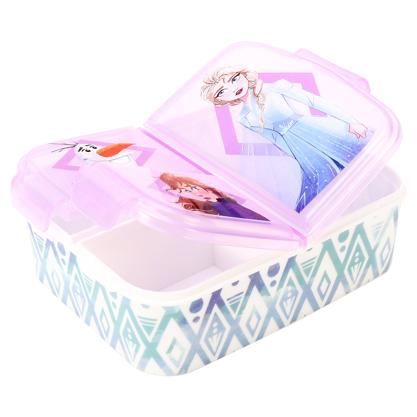 Frozen Kids Childrens Multi Compartment Rectangular School Travel Lunch Food Box Sandwich Bento Container, BPA Free