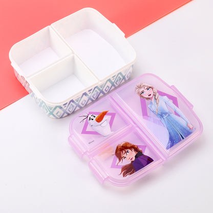 Frozen Kids Childrens Multi Compartment Rectangular School Travel Lunch Food Box Sandwich Bento Container, BPA Free