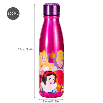 Disney Princess Children's Aluminum Reusable Water Bottle 600ml