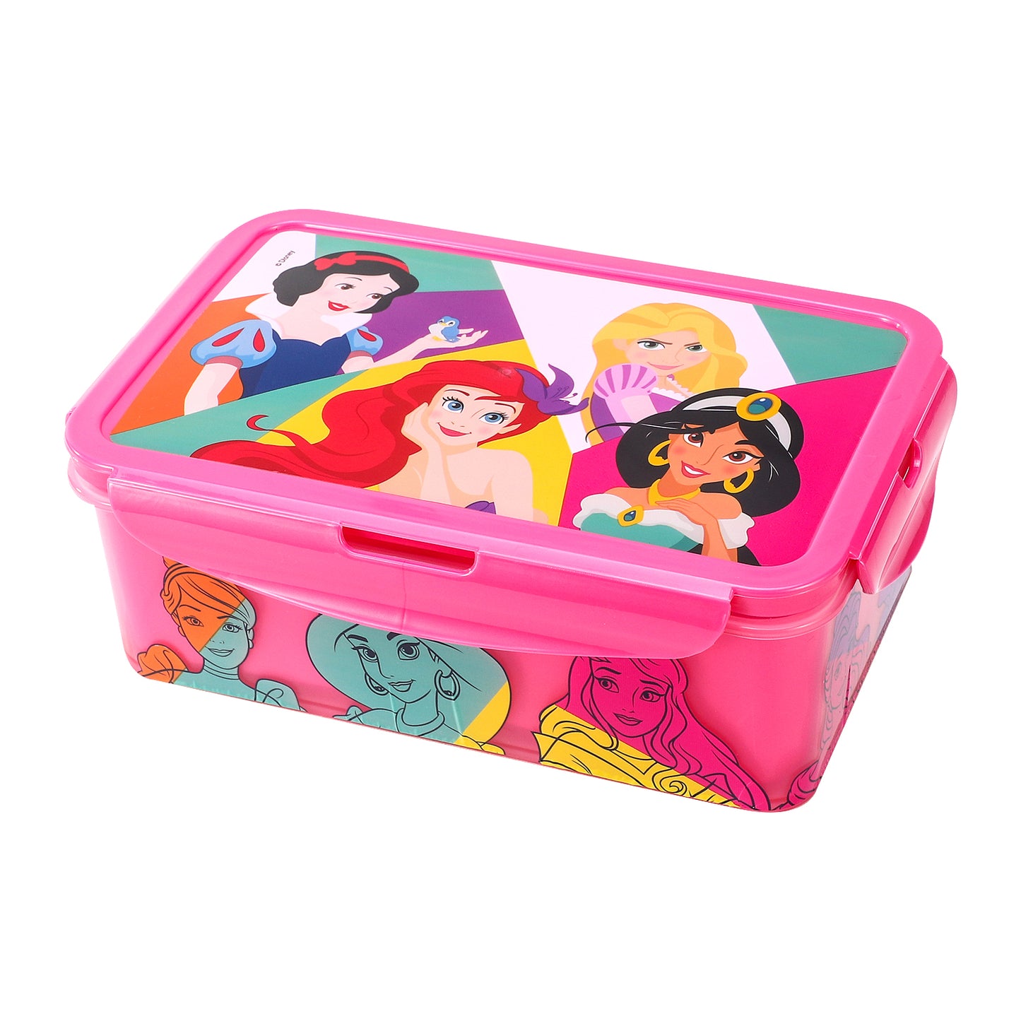 Disney Princess Kids Rectangular Lunch Bento Food Box Container with Removable Compartments 1200ml Leak Proof, BPA Free