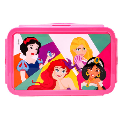 Disney Princess Kids Rectangular Lunch Bento Food Box Container with Removable Compartments 1200ml Leak Proof, BPA Free