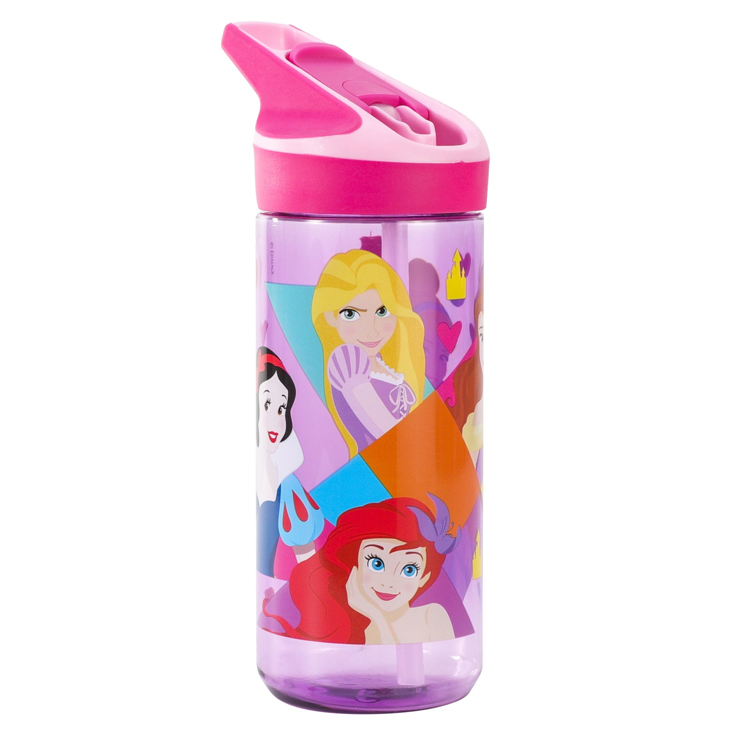 Disney Princess 620ml Water Bottle for Kids, School Drinks Bottle Made of Durable Tritan, Bpa Free, Disney Princess Bright & Bold