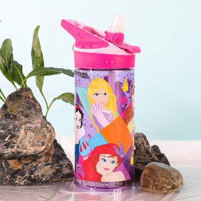 Disney Princess 620ml Water Bottle for Kids, School Drinks Bottle Made of Durable Tritan, Bpa Free, Disney Princess Bright & Bold