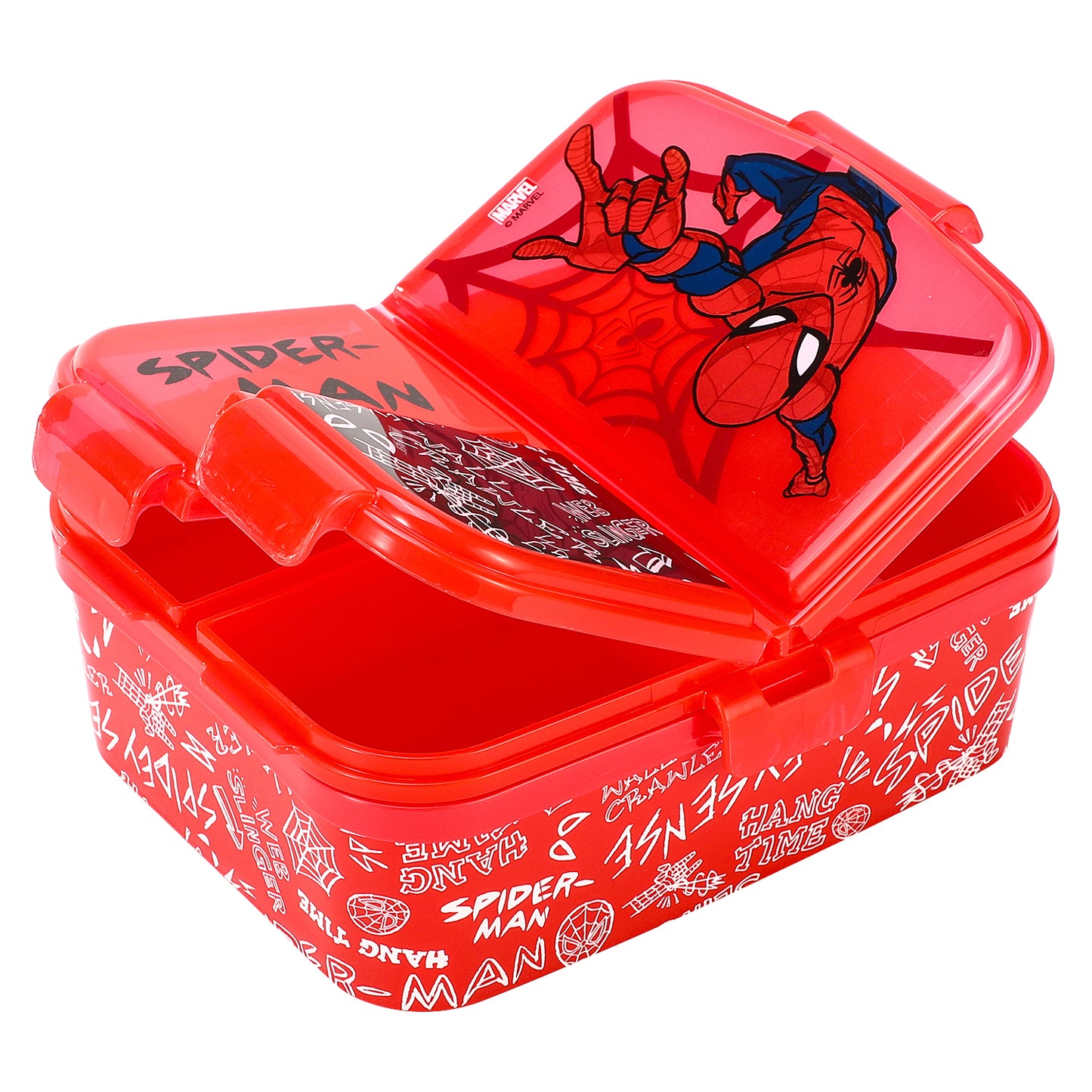 Spiderman XL Multi Compartment Rectangular Lunch Food Box Container, BPA Free