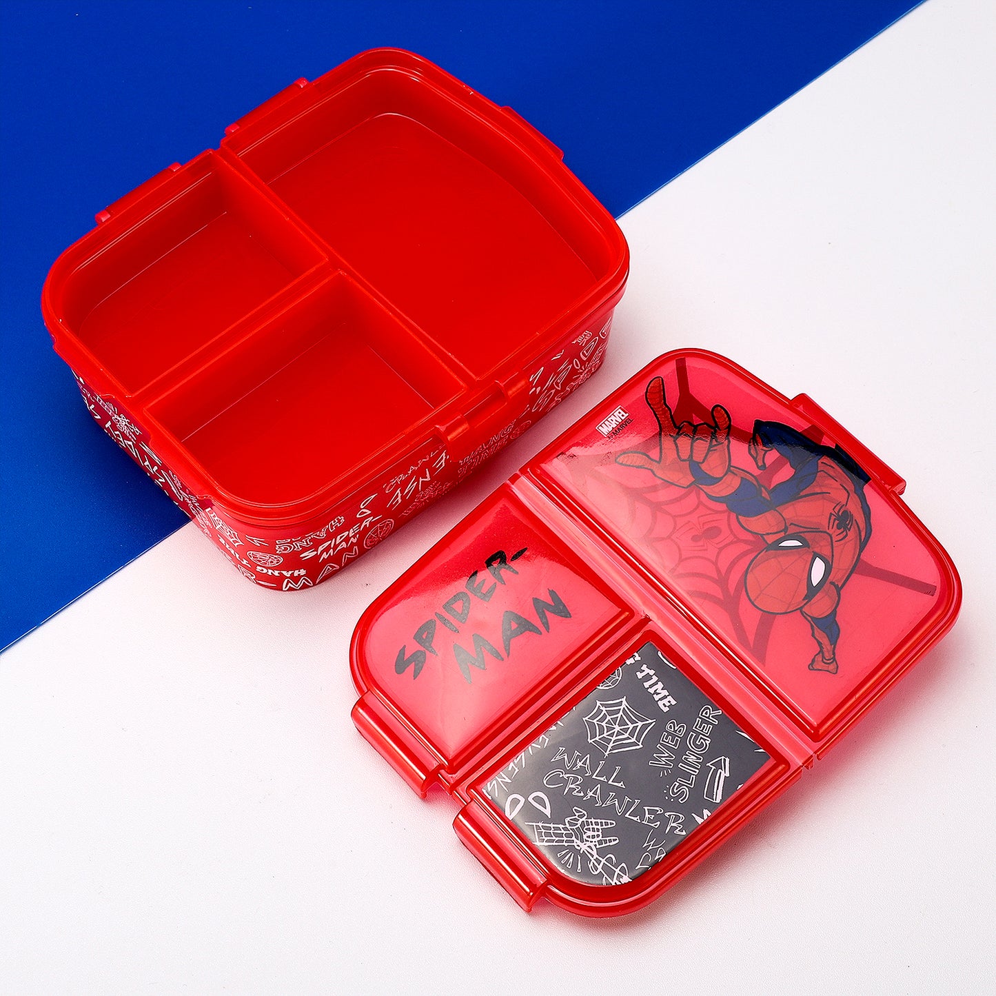 Spiderman XL Multi Compartment Rectangular Lunch Food Box Container, BPA Free